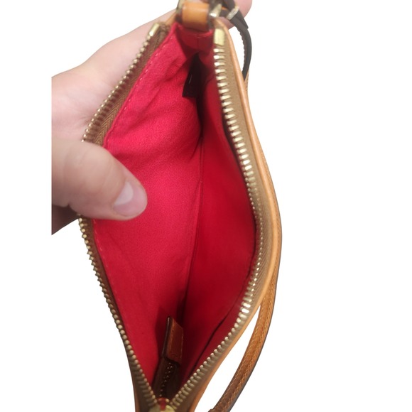 Dooney Bourke Black Embossed Snake‎ Skin Leather Wristlet Clutch Pouch Bag - Picture 3 of 4